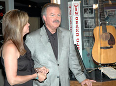 Charlie Chase and Lorianne Crook filming the Crook and Chase Show at the Willie Nelson General Store and Museum in Nashville, Tennessee.