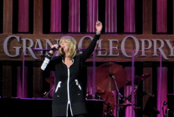Jeannie Seely songs at the Grand Ole Opry in Nashville, TN.
