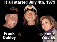Storekeepers Frank Oakley and Jeanie Oakley with Willie Nelson at the Wille Nelson General Store in Nashville, TN