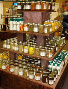 Willie Nelson BBQ sauces, jellies and specialty foods for sale at the Willie Nelson General Store in Nashville, TN.