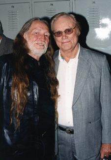 Willie Nelson and George Jones backstage at the Grand Ole Opry in Nashville, TN